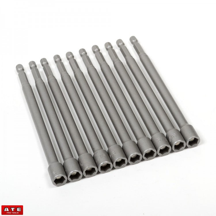 10pc Pack of 5/16″ Magnetic Hex 6″ Long Driver Bits