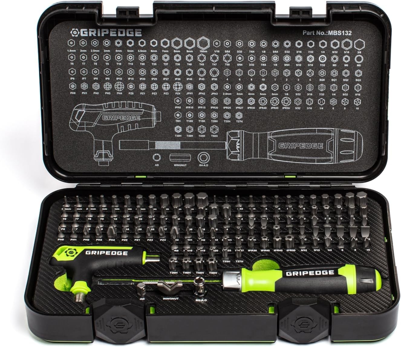 GRIPEDGE 132-PC Multi-Bit Driver Set R.P.T.