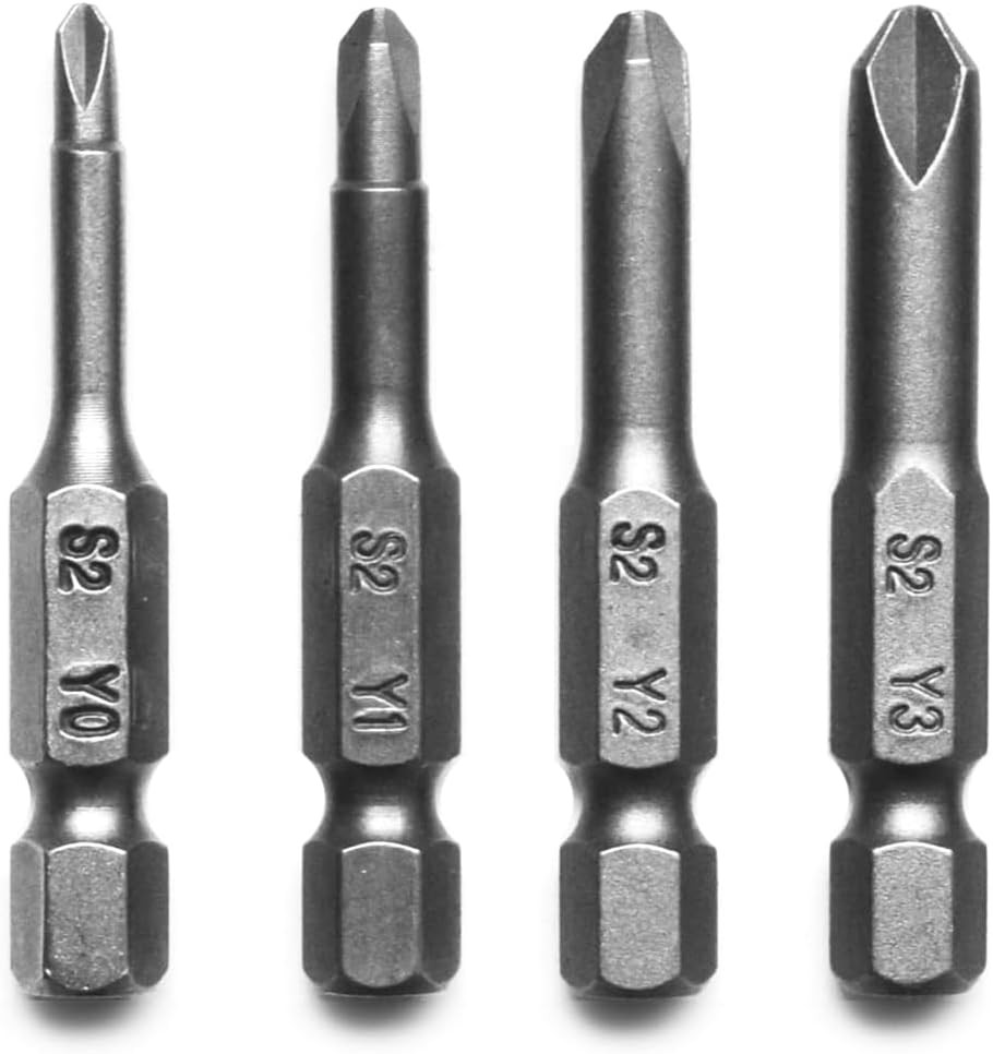 4 Pcs 1/4″ Hex Shank Alloy Steel Tri-wing Y Shape Magnatic Screwdriver Drill…