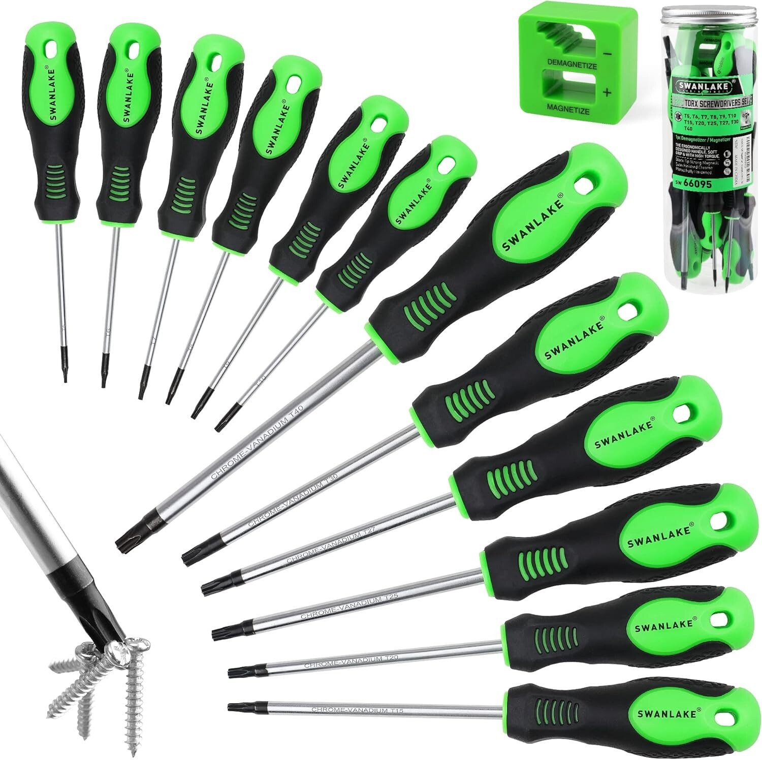 13 Pieces Magnetic Torx Screwdriver Set, T5 to T40 Star Screwdrivers | USA