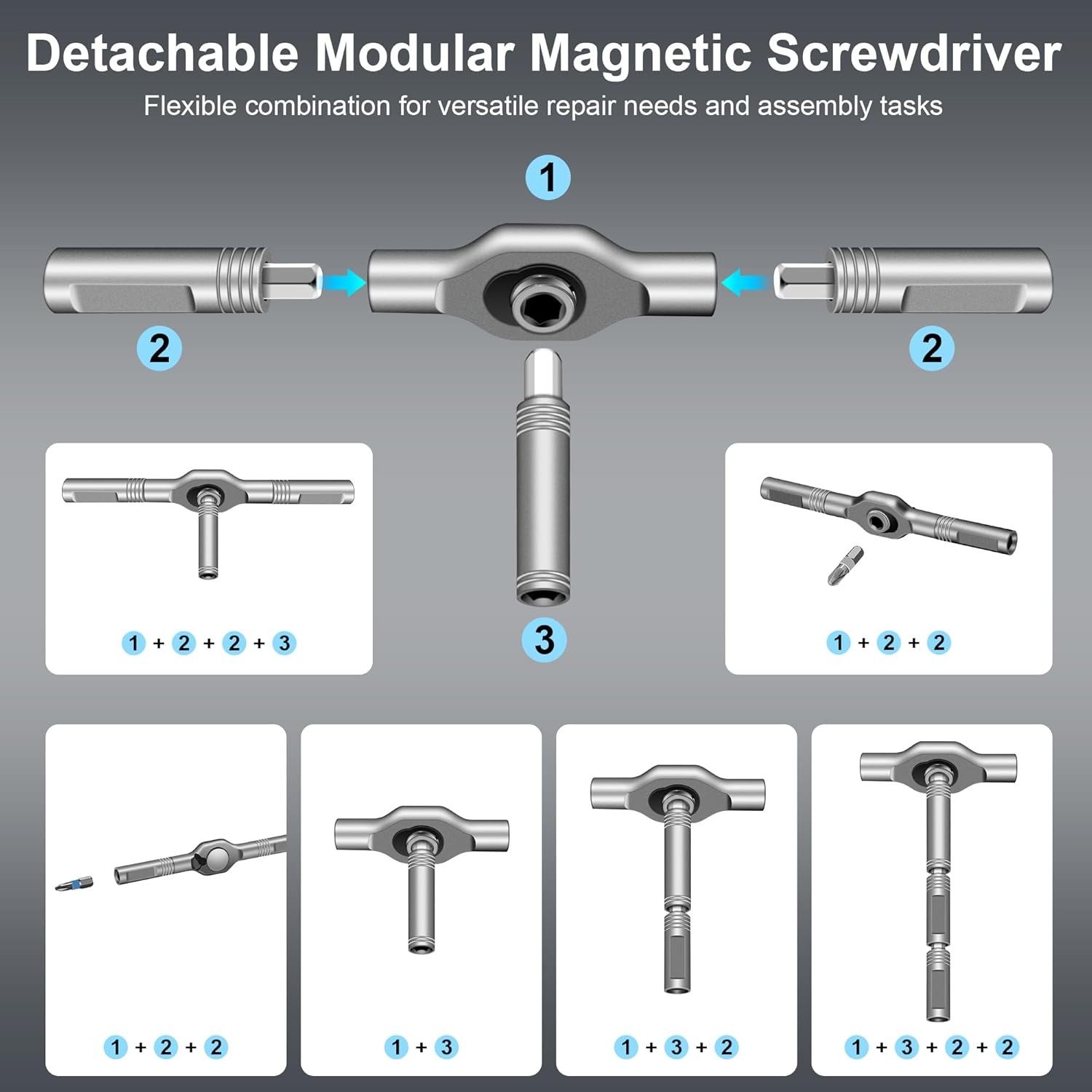 42 in 1 Magnetic Ratchet Screwdriver w/ S2 Steel Bits Multi tool for Furniture