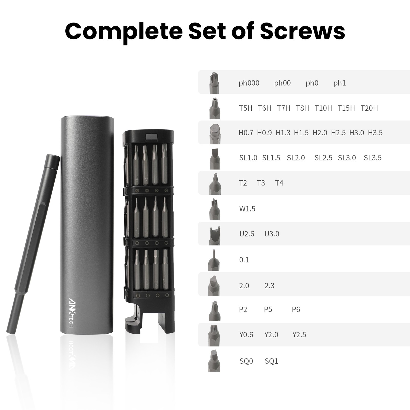 ANXTECH 46 in 1 Precision Screwdriver Set Mini Tool Kit for DIY Home Electronics