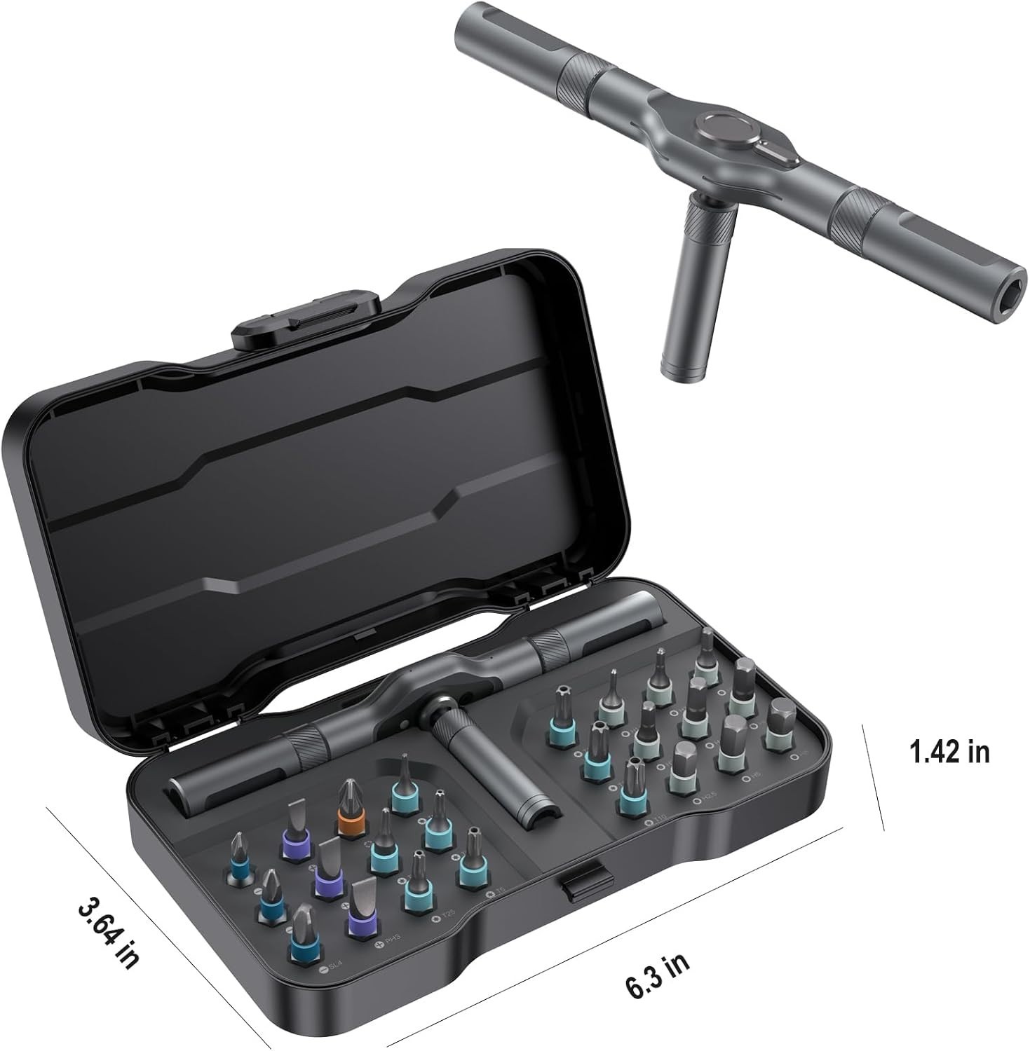 24-in-1 Ratchet Screwdriver Set, Magnetic Precision Bits with Detachable Handle