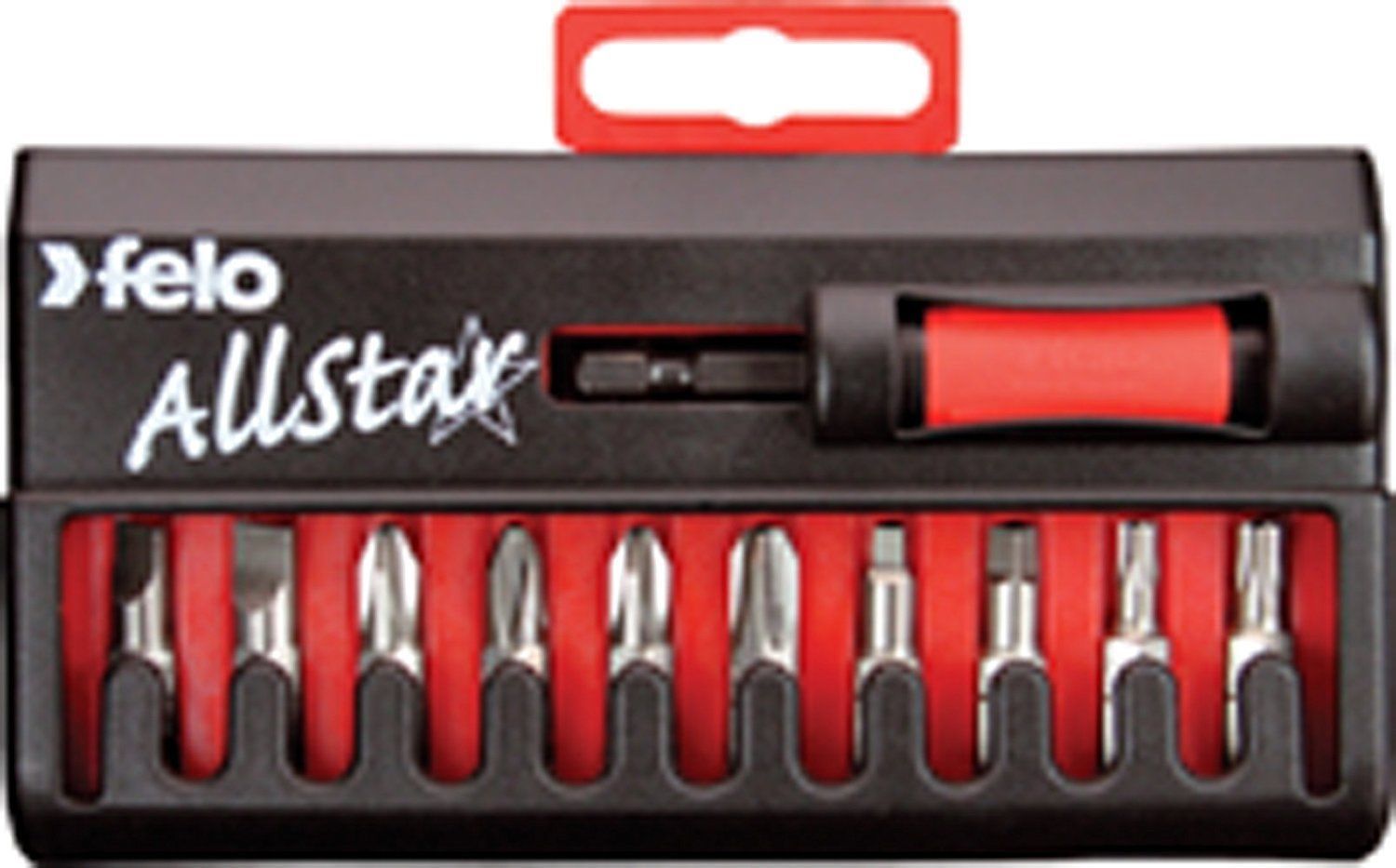 Felo 07157 53015 AllStar Bit Box with 10 Bits – SL/PH/SQ/TX & Bit Holder w/ Case