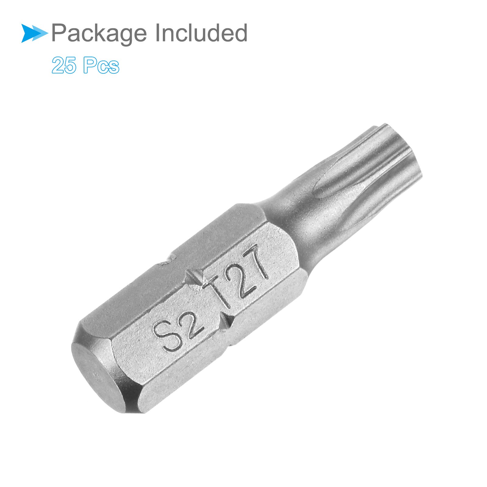 25pcs Torx Screwdriver Bits 1/4″ Hex Shank 25mm T27 Magnetic Screwdrivers Bit