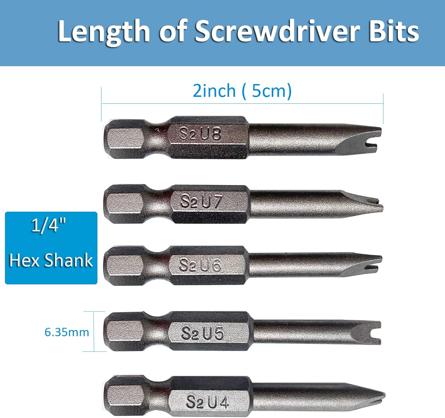 Spanner Screwdriver Bits 5In1 Set U4 U5 U6 U7 U8, 5PCS U-Shaped Screwdriver Bit