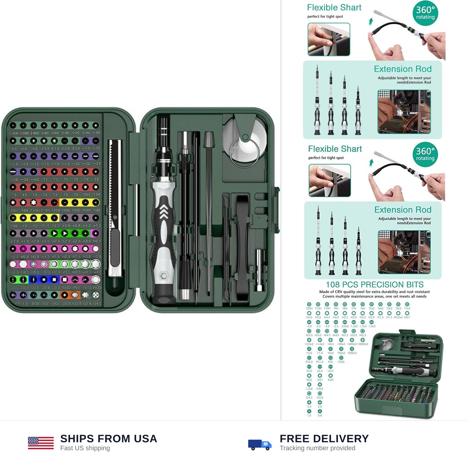 ORIA Precision Screwdriver Set, 132 in 1 Magnetic Repair Tool Kit with Case, …