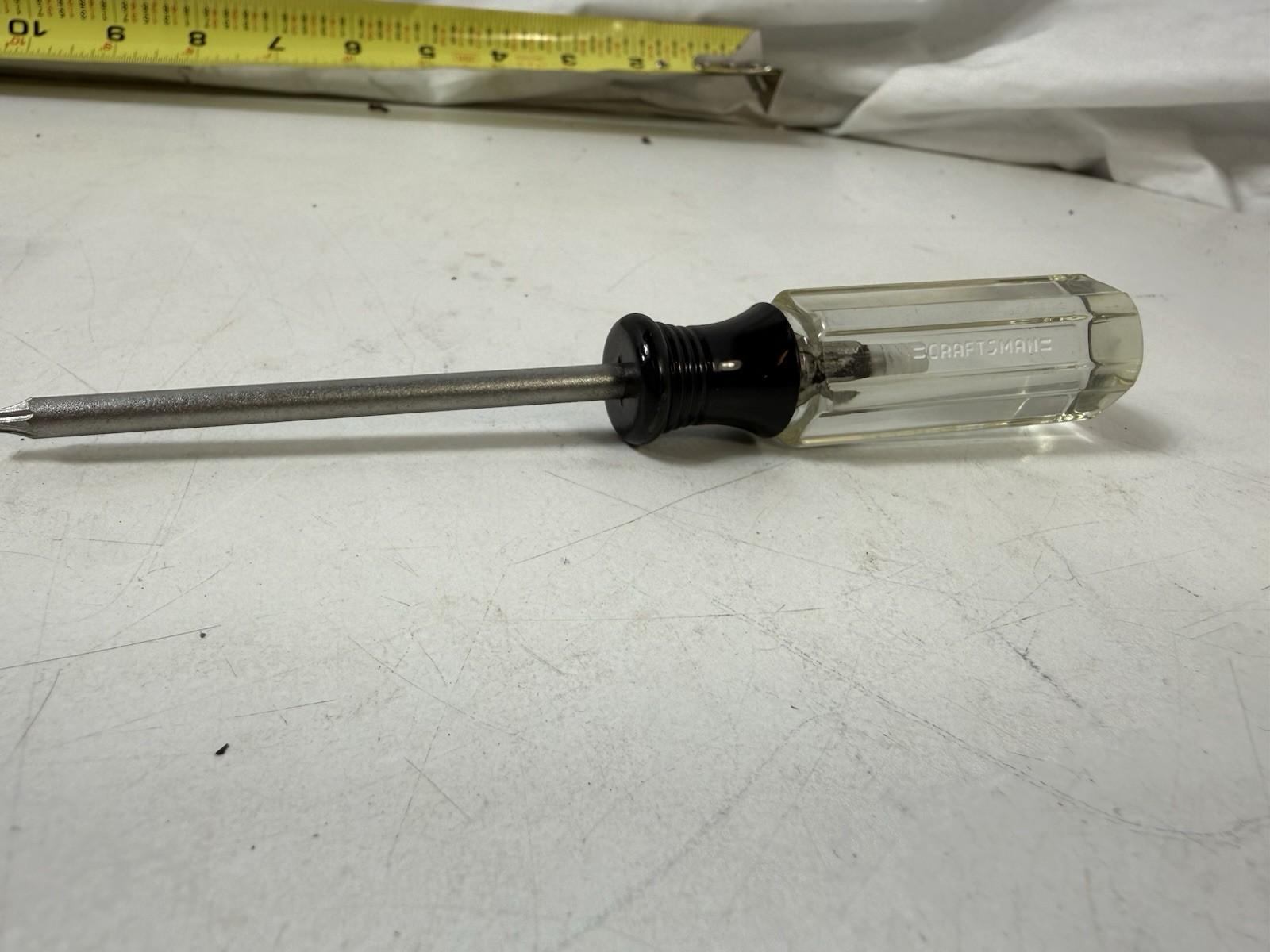 Craftsman 41473 Torx T10 Screwdriver WF USA Vintage Clear Black Acetate Handle