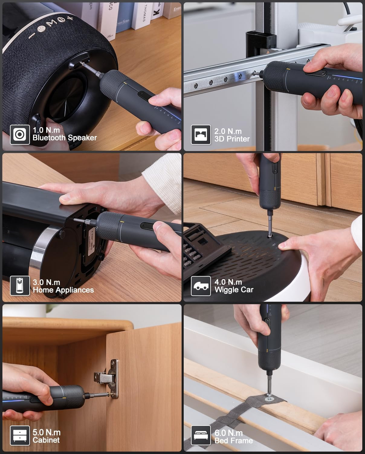 S2 Pro Electric Screwdriver, Cordless Screwdriver Set, 7 Torque Settings, 0.5 to