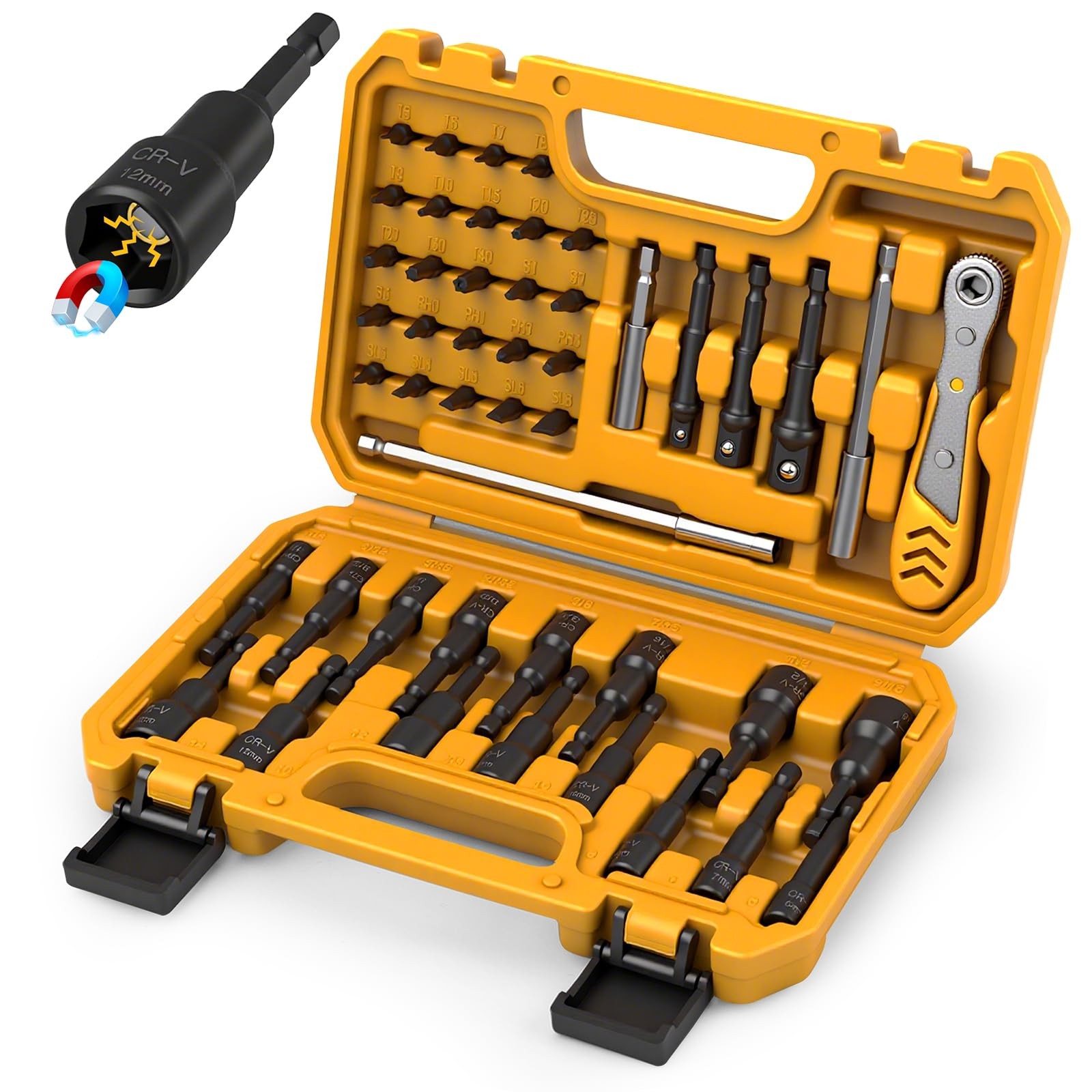 ELEAD 47Piece Magnetic Nut Driver & Screwdriver Bit Set Strong Magnetic Nut …