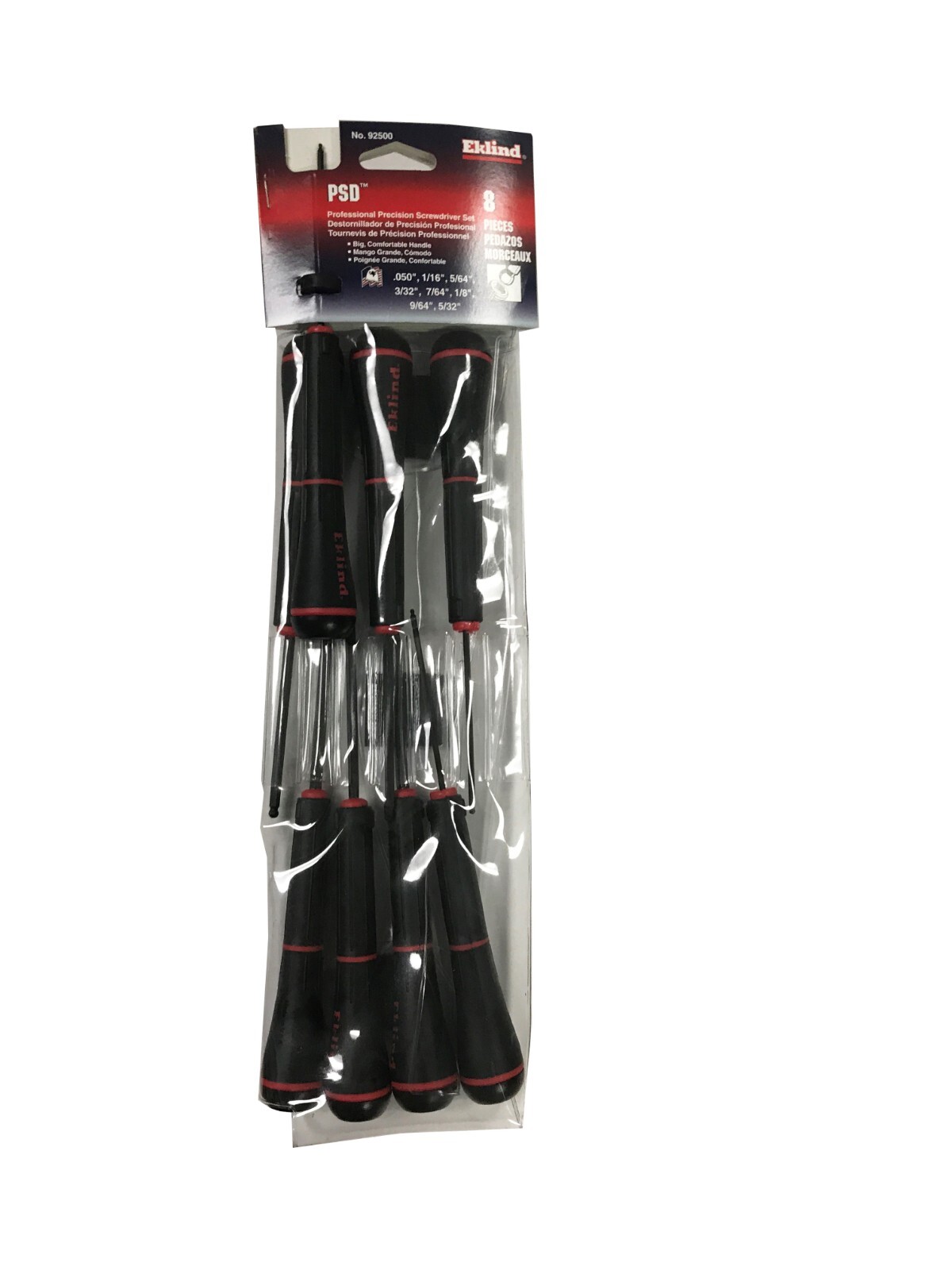 Eklind 8pc SAE Hex Screwdriver Set Ball End .050″-5/32 INCH Comfort Grip 92500