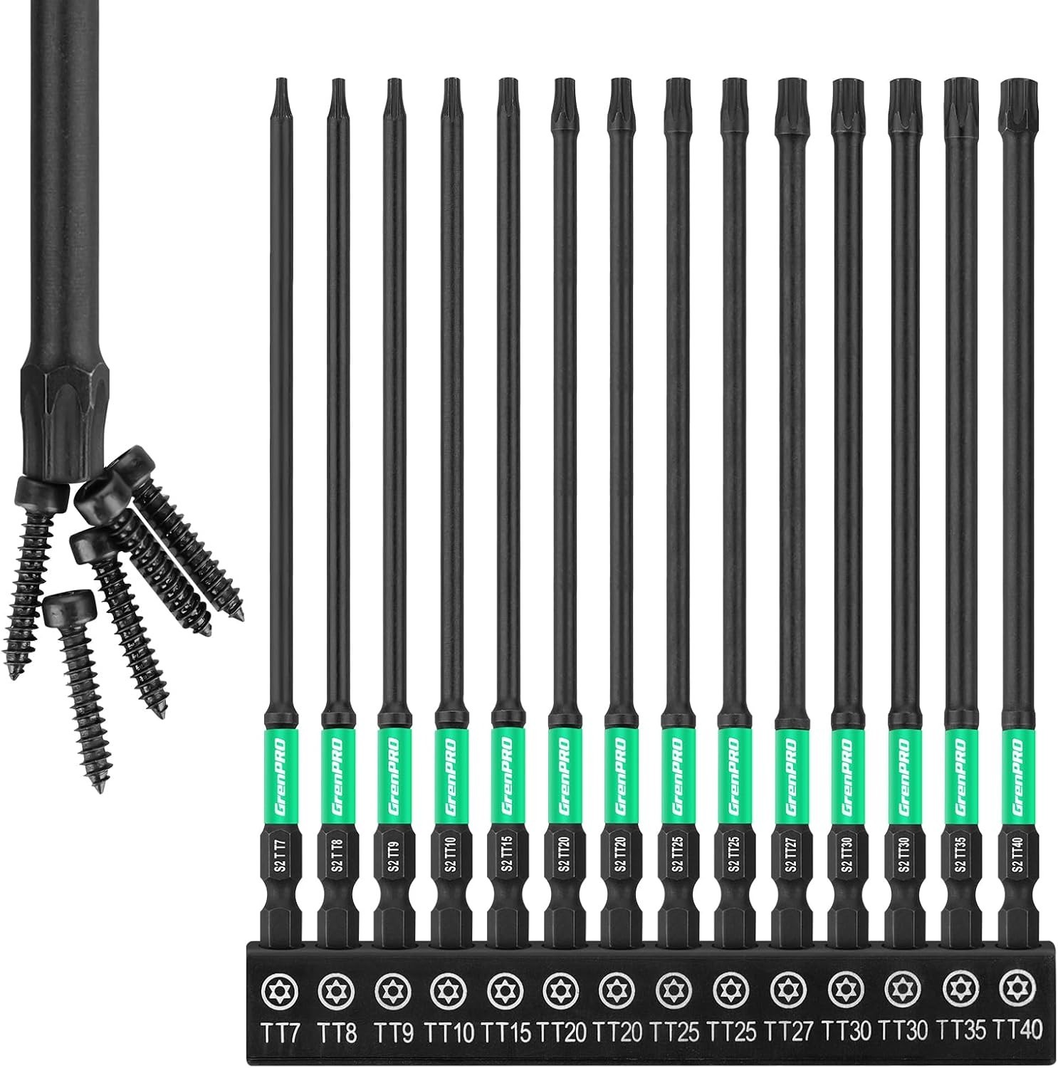 Complete 14-Piece Torx Bit Set with Magnetic Tip for Automotive & Woodworking