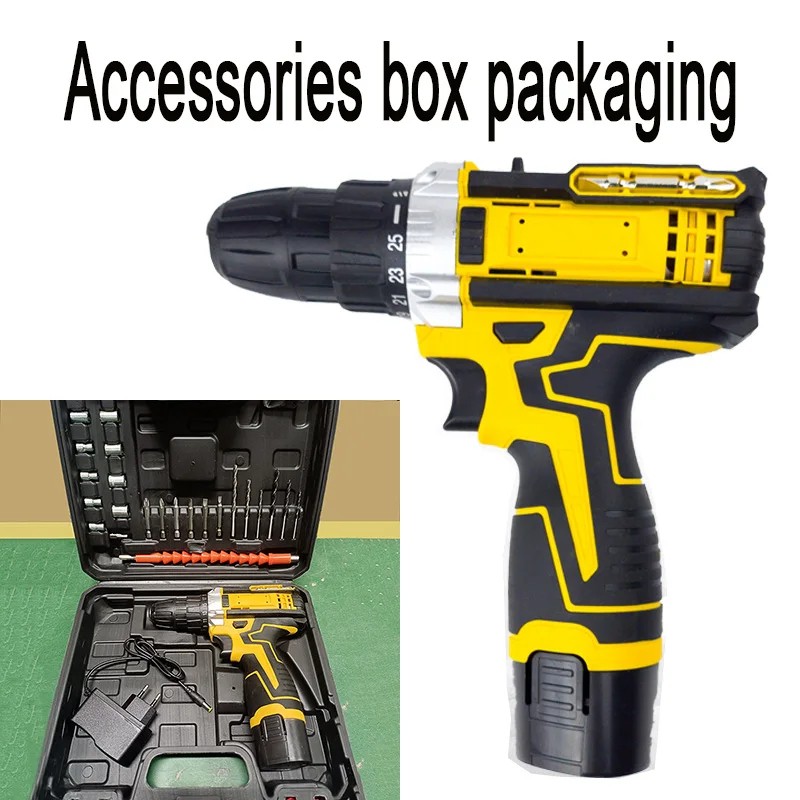 Lithium Electric Drill & Screwdriver, 18 Torque Settings, LED Light