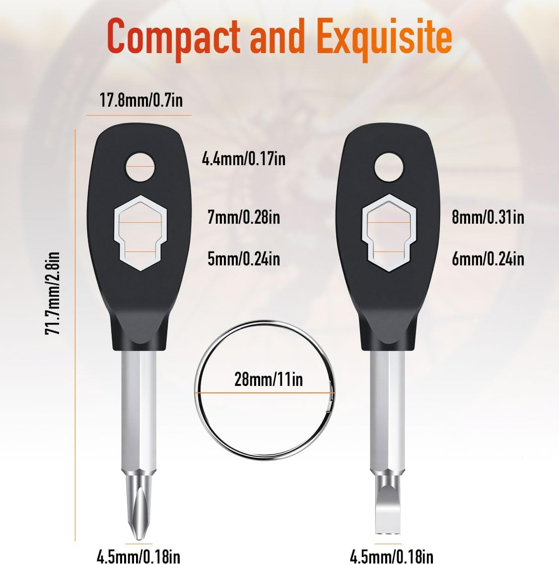 Stocking Stuffers for Men, 6-In-1 Keychain Screwdriver Bit with Flathead and Ph