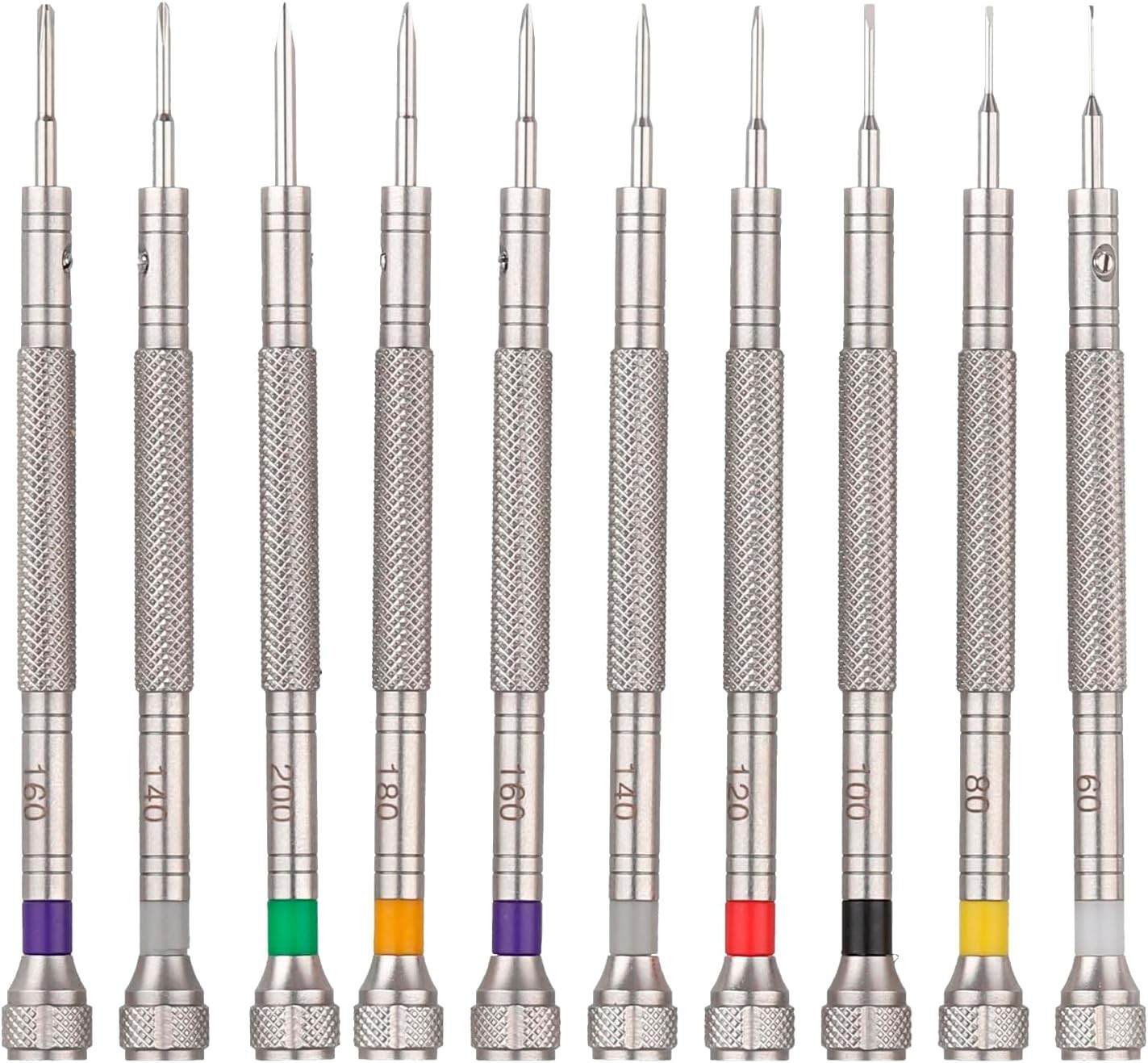 Versatile 10-Piece Stainless Steel Screwdriver Set – Repair Watches & Glasses