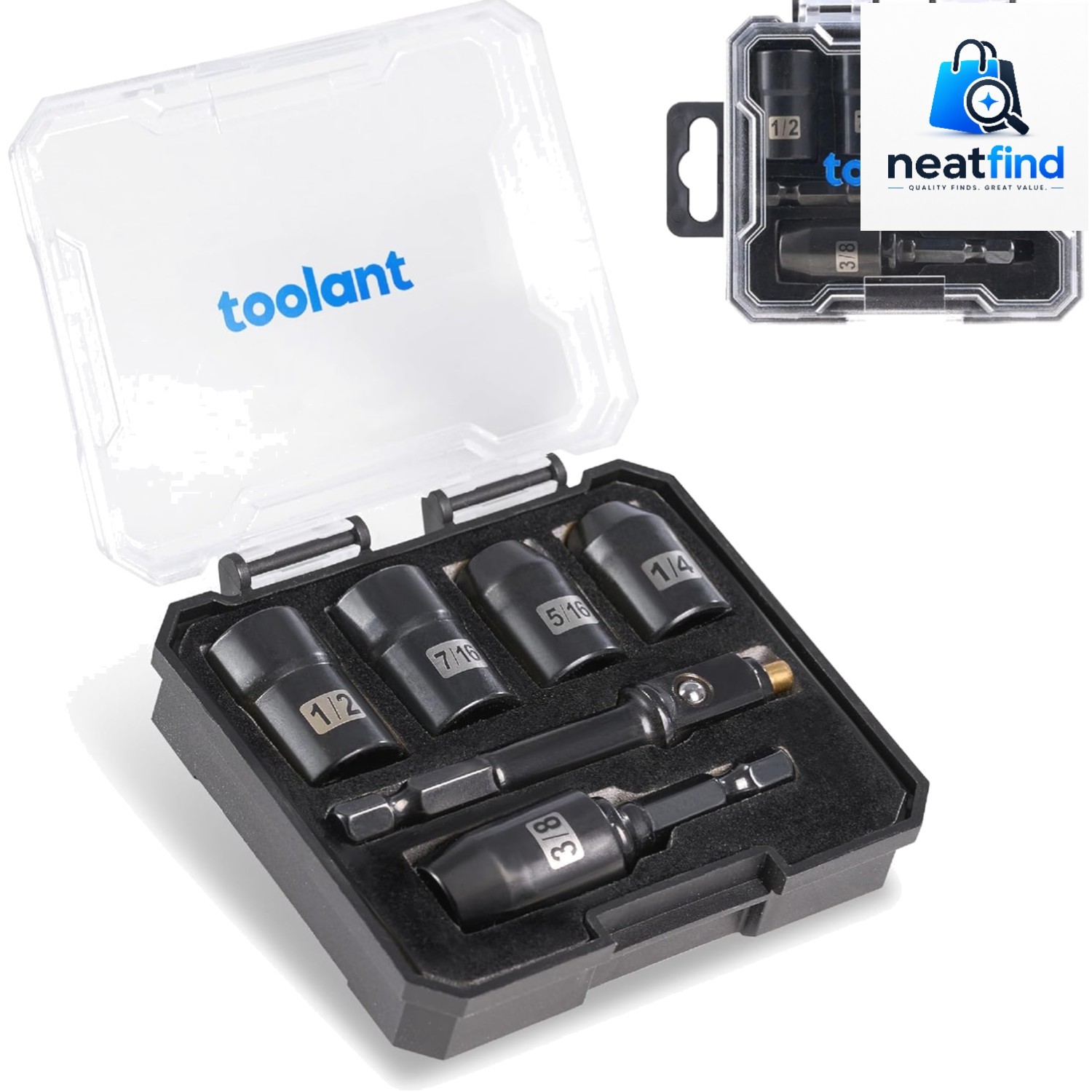 HVAC Tools Nut Driver Set, Impact Magnetic SAE Interchange Nut Driver, 1/4” …