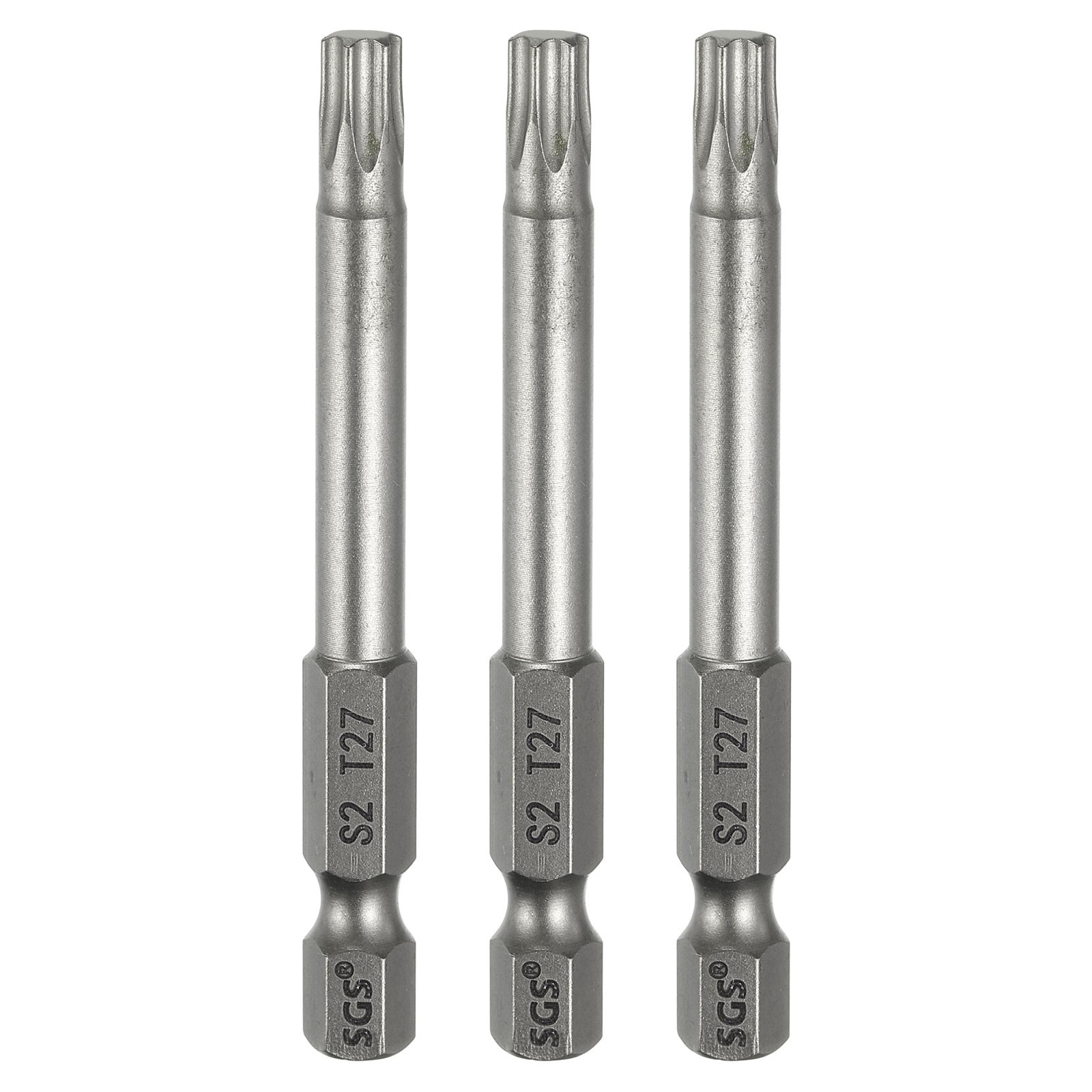 3Pcs, T27 Torx Head Screwdriver Bit 1/4″ Hex Shank 2.6″ Magnetic No Hole Tip