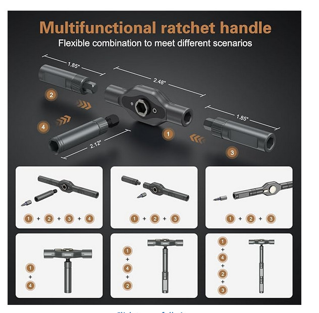 24 in 1 Magnetic Screwdriver Set, DIY Ratchet Screwdriver Set, Multi Bit Magneti
