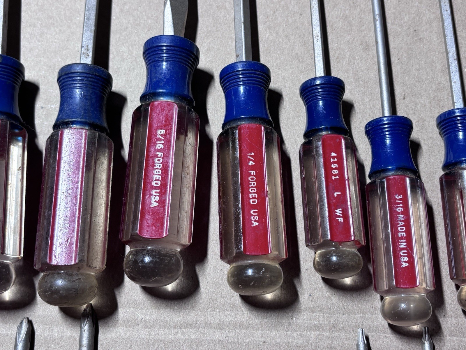 Vintage Craftsman WF USA Screwdriver Set Lot (27 Pc) Flathead Phillips Torx Blue