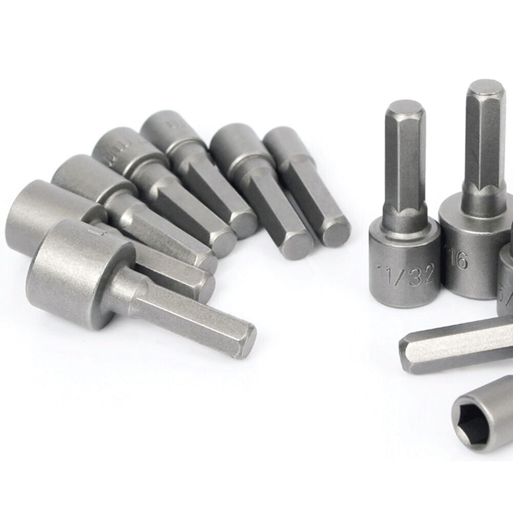 28Pcs Power Nuts Driver Drill Bit Set Metric Socket Wrench 1/4” Driver Hex Keys