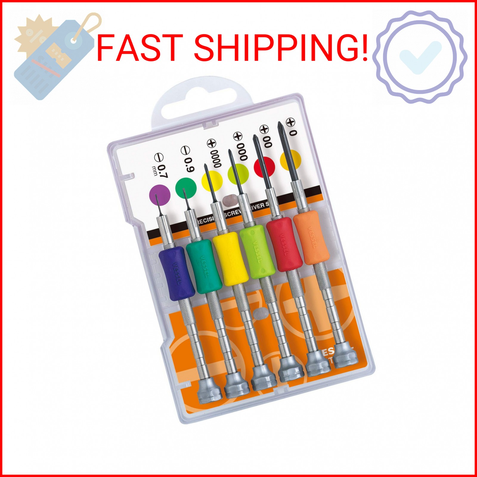 Vessel Precision Screwdriver Set TD-56S / +0, 00, 000, 0000, -0.7, -0.9