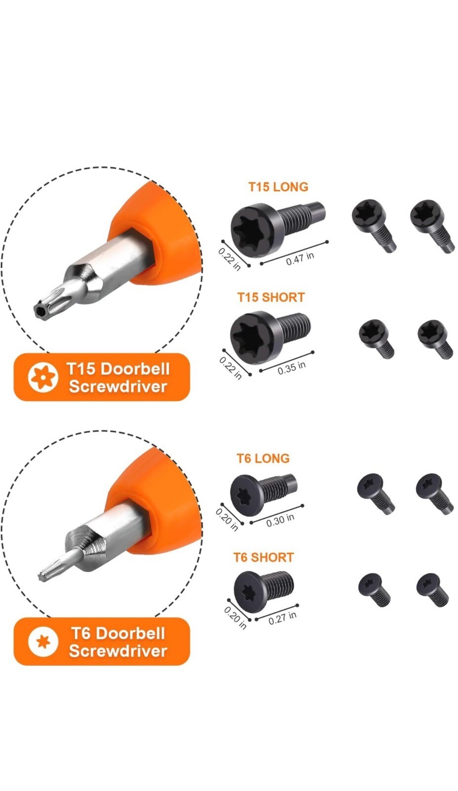 For Ring Doorbell Replacement Security Screws & Screwdriver Kit Fits Gen 1 2 3 4
