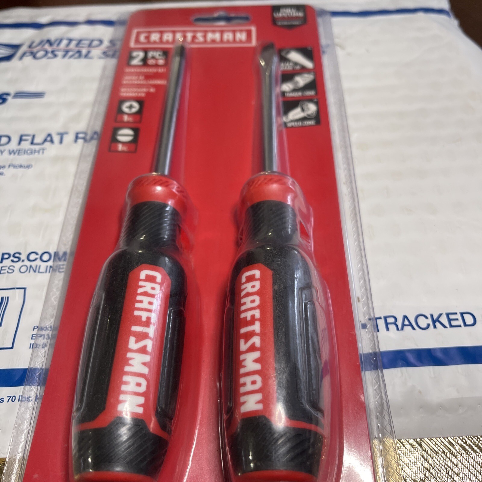 2-Pieces Hand Tools Bi-material Handle Slotted Head and Phillips Screwdriver Set