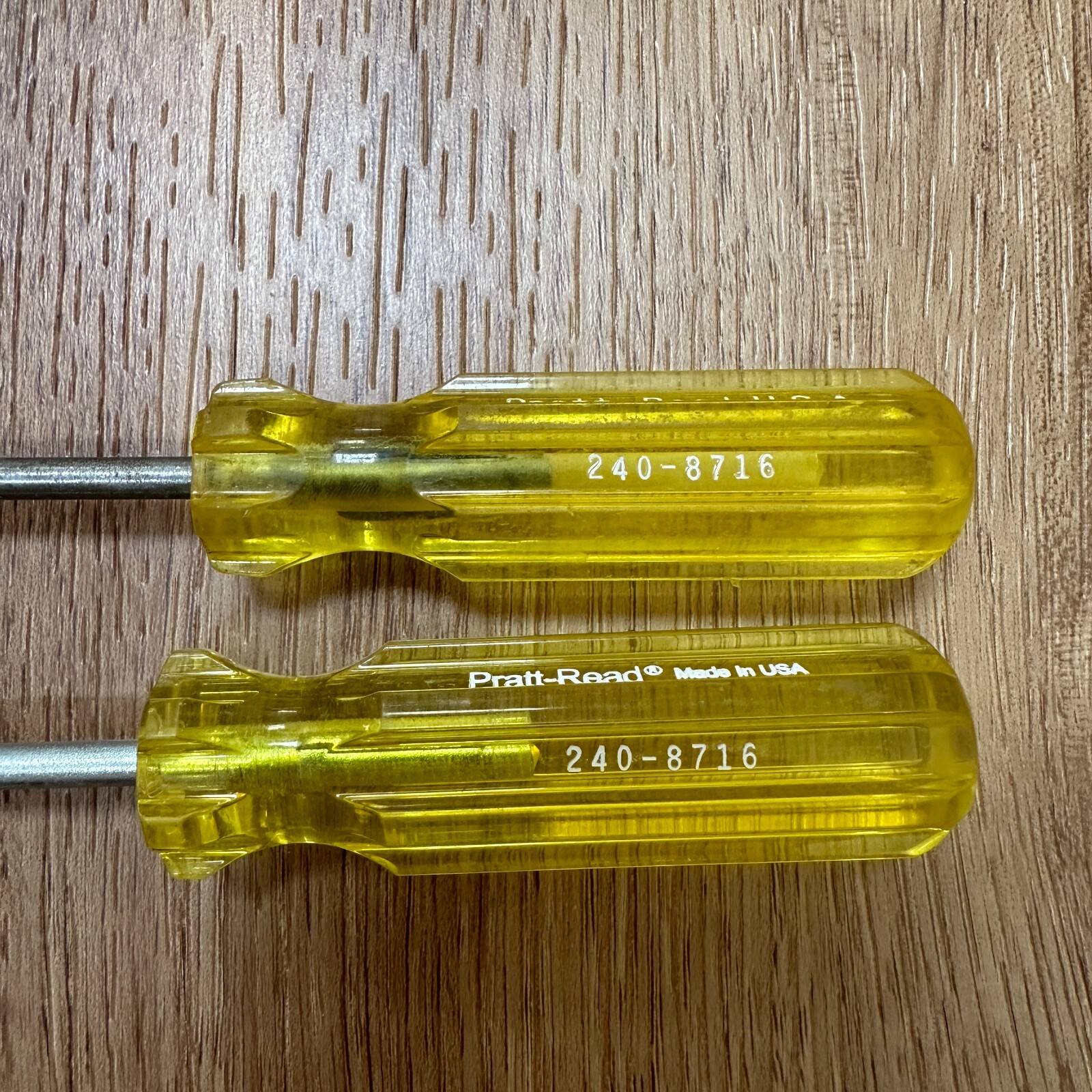 Lot of 2 Pratt-Read USA 3/16″ x 3″ Phillips Head Screwdriver #1 Yellow Handle