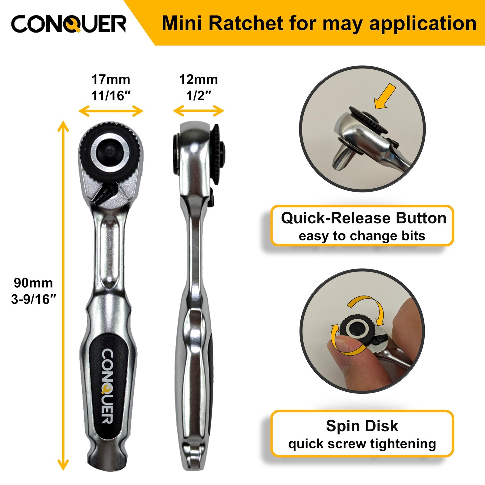 22pc 1/4 Ultra Low Profile Mini Ratchet Close Quarter Mini Screwdriver Set wi…