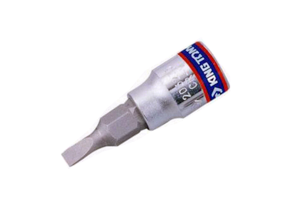 King Tony Taiwan 1/4″ Dr. S2 Steel Slotted Flat Socket Bits Option: 3.5-10mm