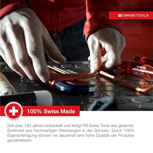 PB TOOLS Long L-Wrench Set PB 2212.LH-10 | 100% Swiss Made | 9-Piece Hex Key