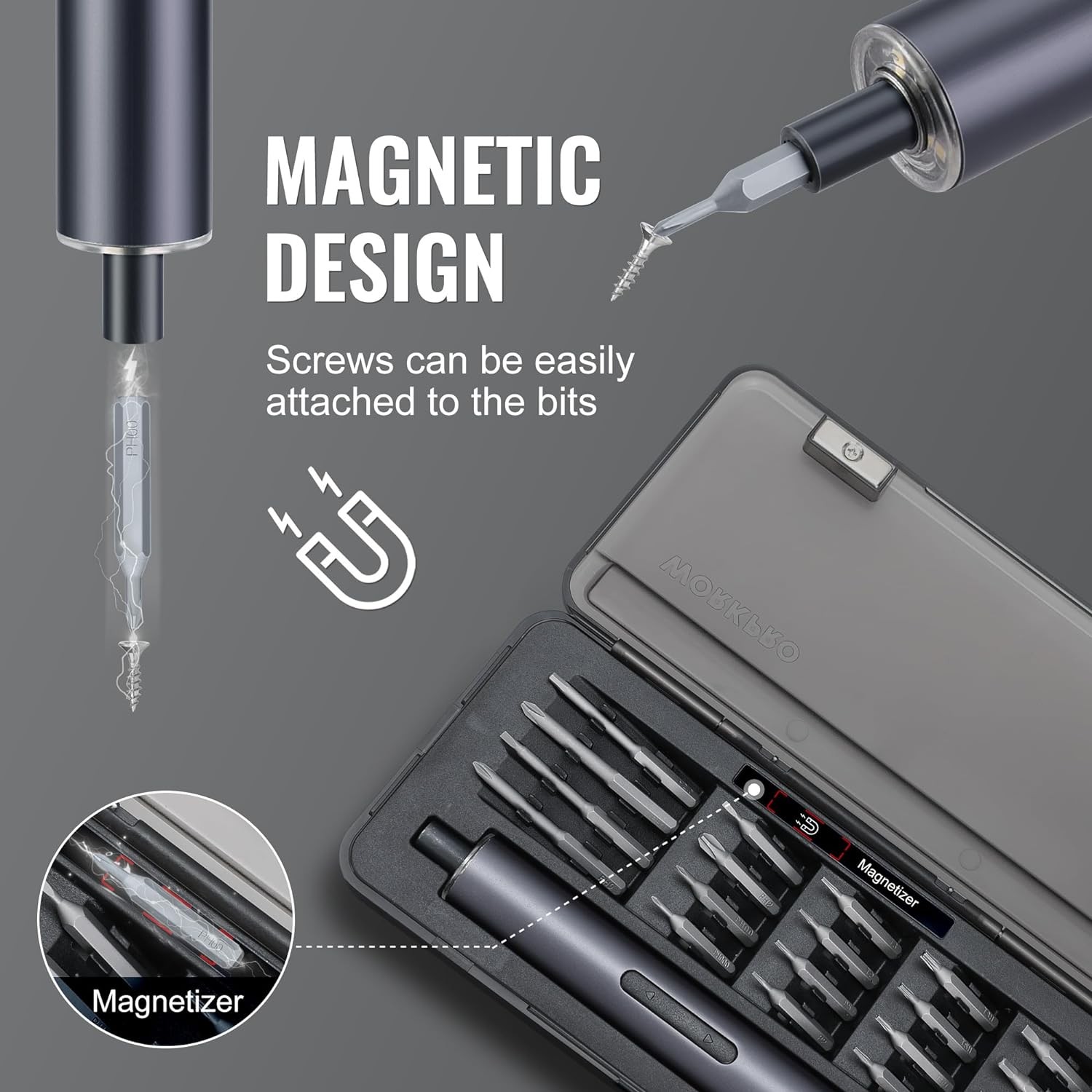 WORKPRO 20 in 1 Magnetic Rechargeable Cordless Screwdriver Kits Mini Screwdriver