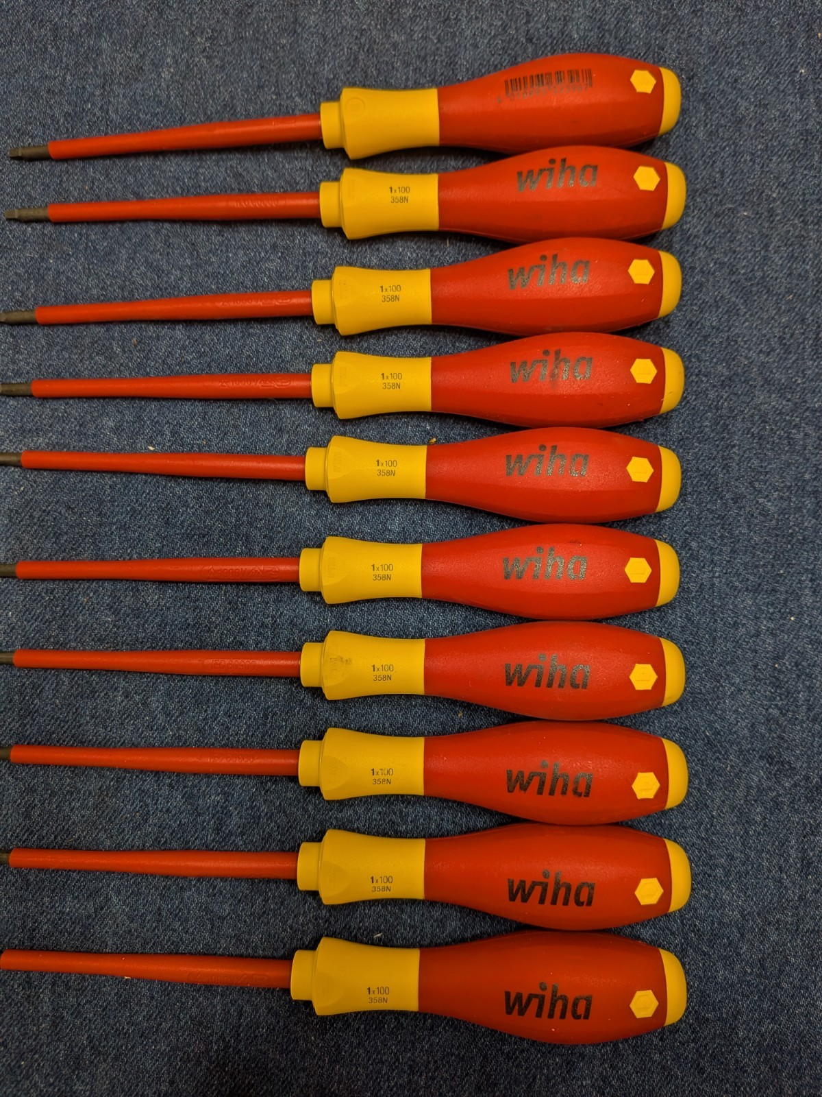 WIHA Lot of 10 358n Insulated Square Tip Screw Driver #1 Made in Germany