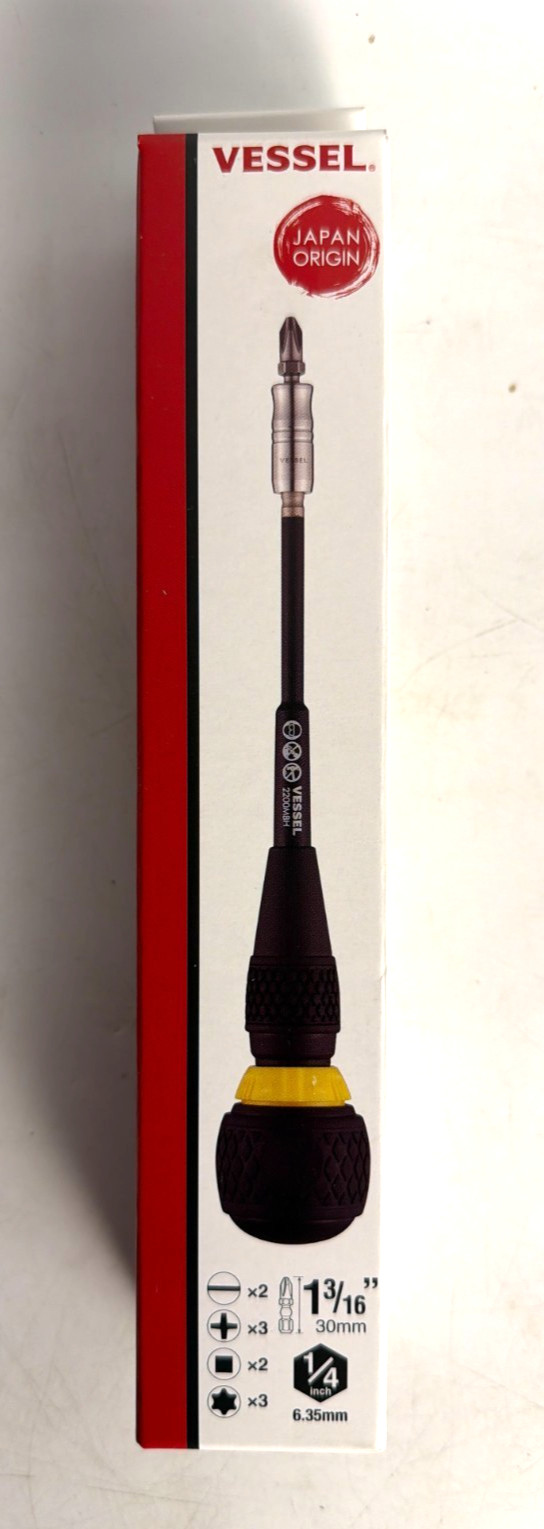 [NEW] (2200MBH120K01) Vessel Ball Grip Interchangeable Ratchet Screwdriver w/ 10