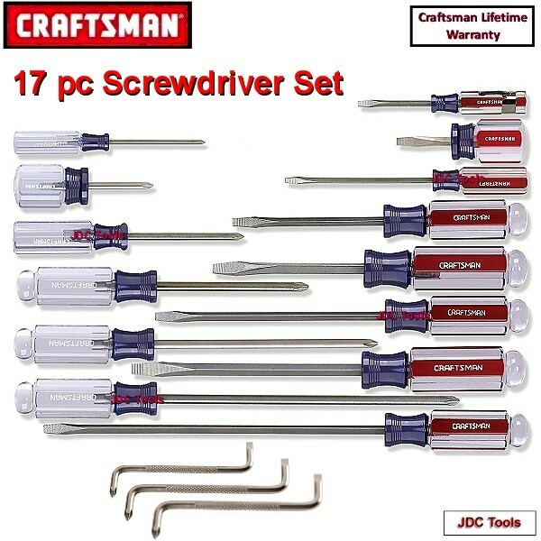 Craftsman 17 piece pc Screwdriver Set Phillips and Slotted Flat Head