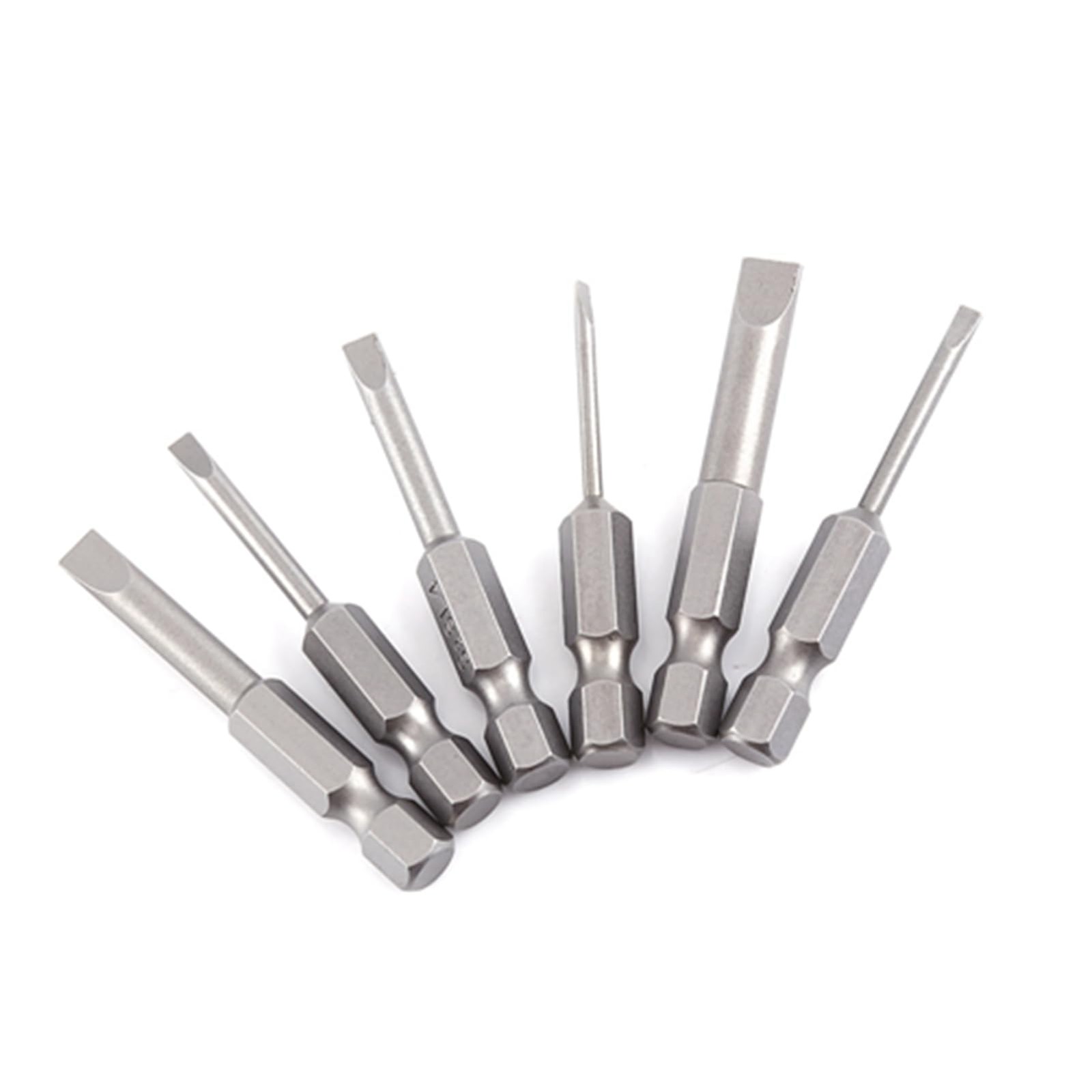 6pcs Flat Head Slotted Tip Magnetic Slotted Screwdrivers Bits, 0.25″ 2.0-6.0m…