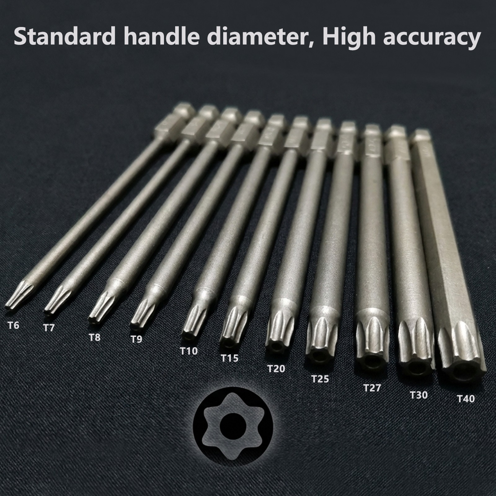 11Pcs T6-T40 Magnetic Head Torx Screwdriver Bit Set Security Tamper Proof Star
