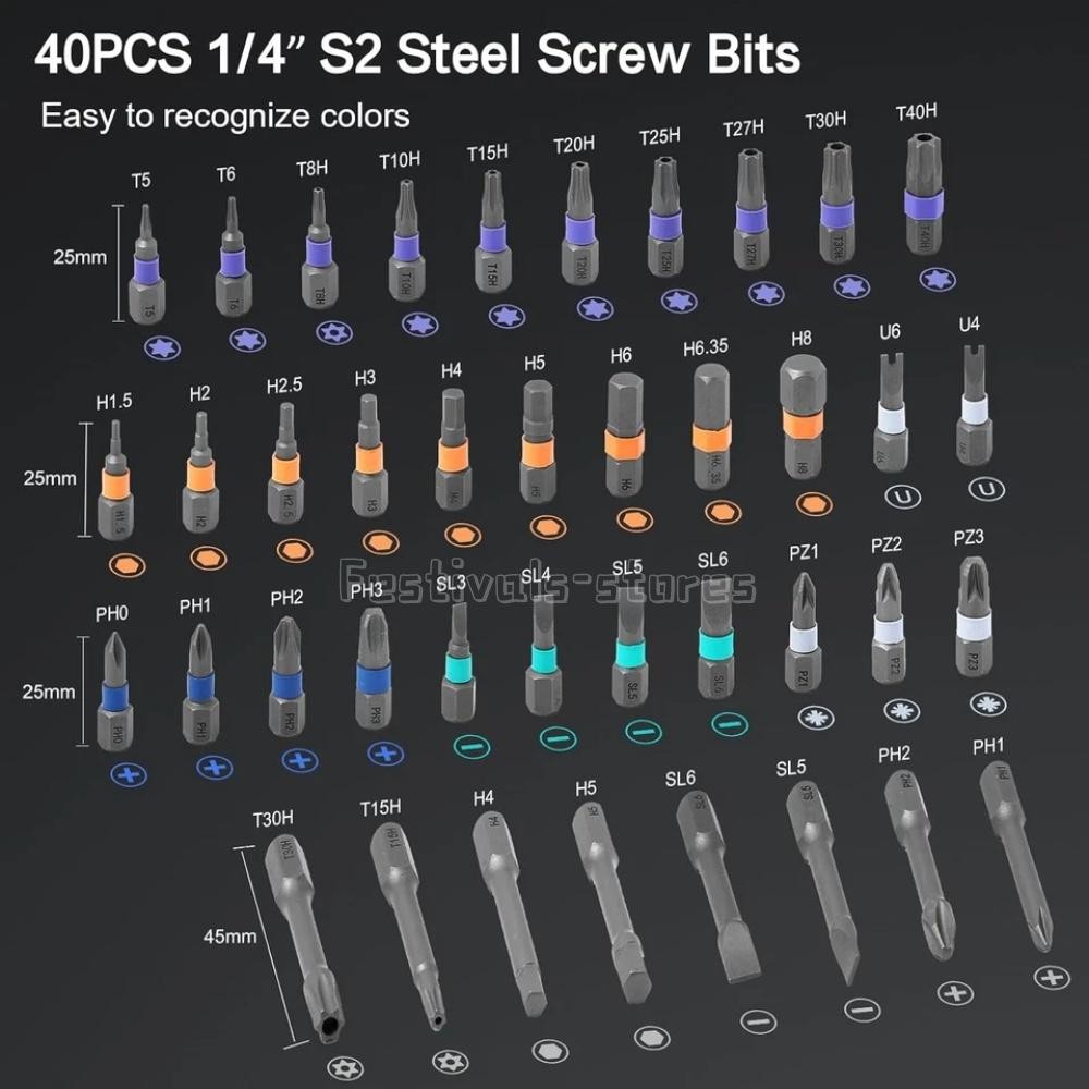 42 in 1 Magnetic Screwdriver Set, DIY Ratchet Screwdriver Set Multi Bit Magnetic