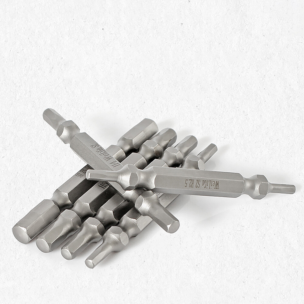 1Pcs Magnetic Double End Screwdriver Bits Hexagonal Flat Head H2-H6 Lengths 65mm