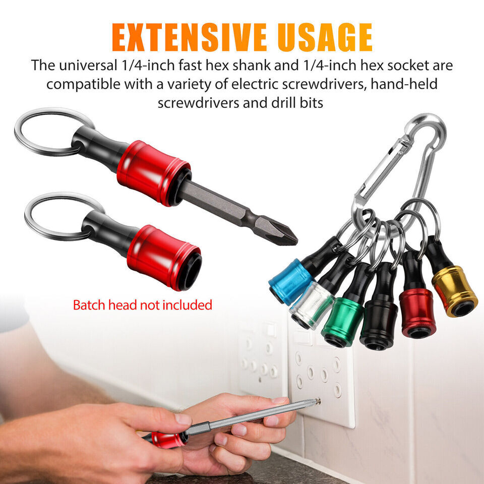 28PCS/4Set 1/4″ Hex Shank Quick Release Keychain Screwdriver Drill Bit Holder