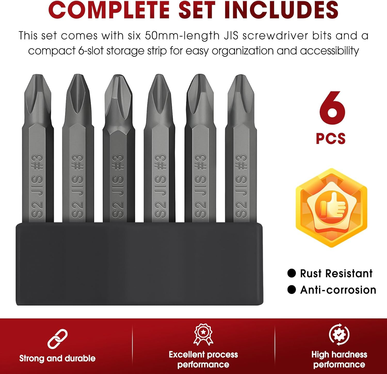 6-Piece Magnetic JIS Screwdriver Bit Set for Japanese Car, Motorcycle & Related