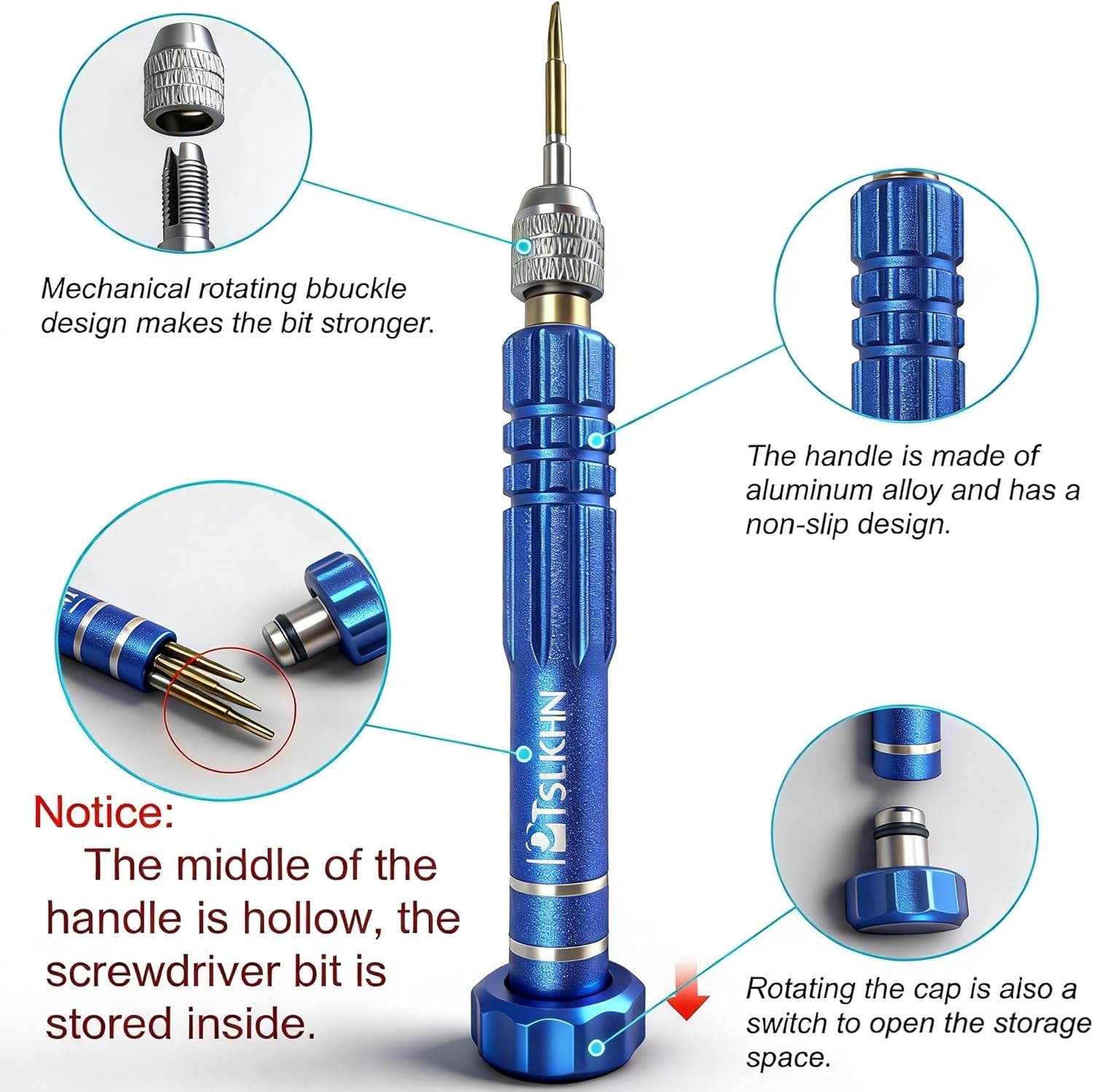 Compact All-in-One 5-in-1 Screwdriver Set, Durable Magnetic Tool for Technicians