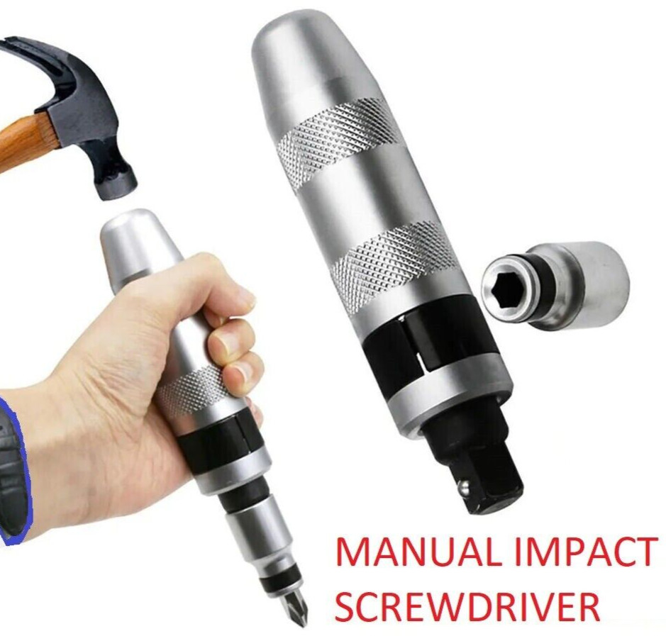 14PcMANUAL 1/2″ Impact Driver Heavy Duty Screw Remover Reversible Tightening Set