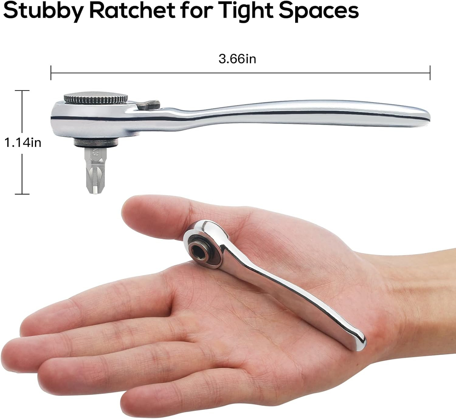 SHARDEN 1/4 Mini Ratchet Set 28Pcs Right Angle Screwdriver and Bit with Metric S