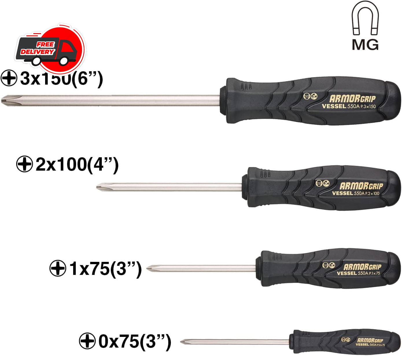 Premium JIS 4 JIS Screwdriver Set Japanese Industrial Standard Drivers Tools New