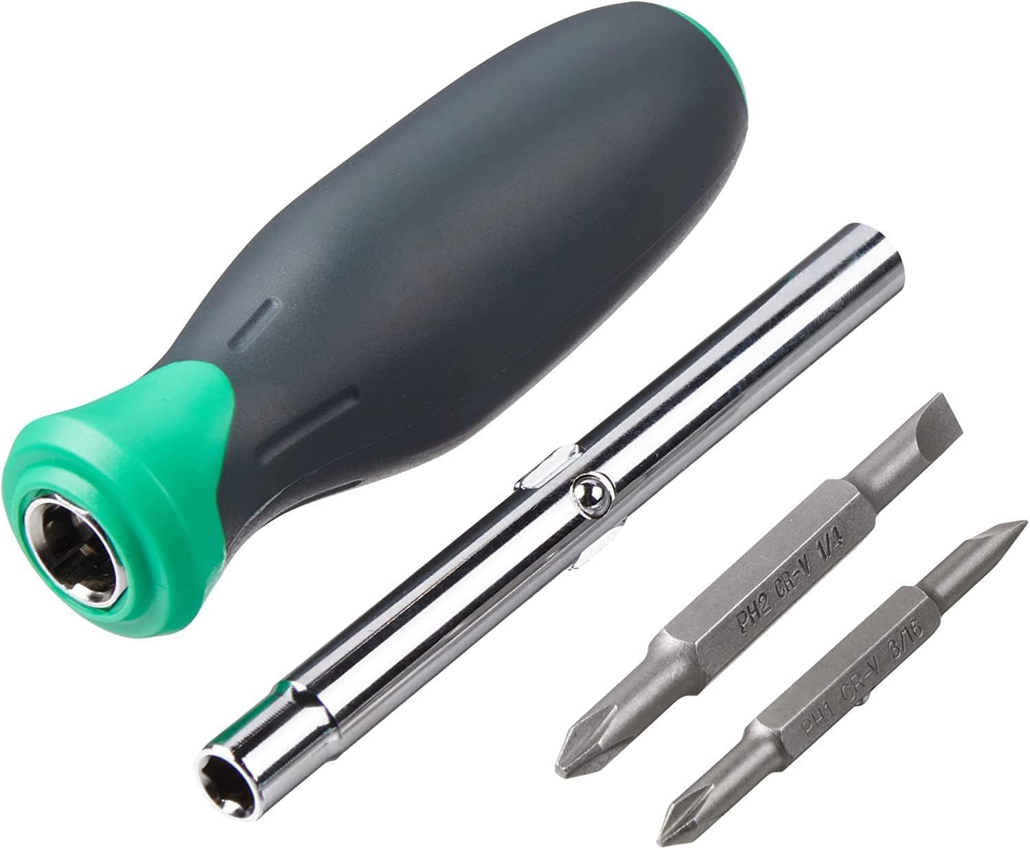 6-In-1 Multi-Bit Screwdriver/Nut Driver, Multicolor(Silver, Northern Glow Green,