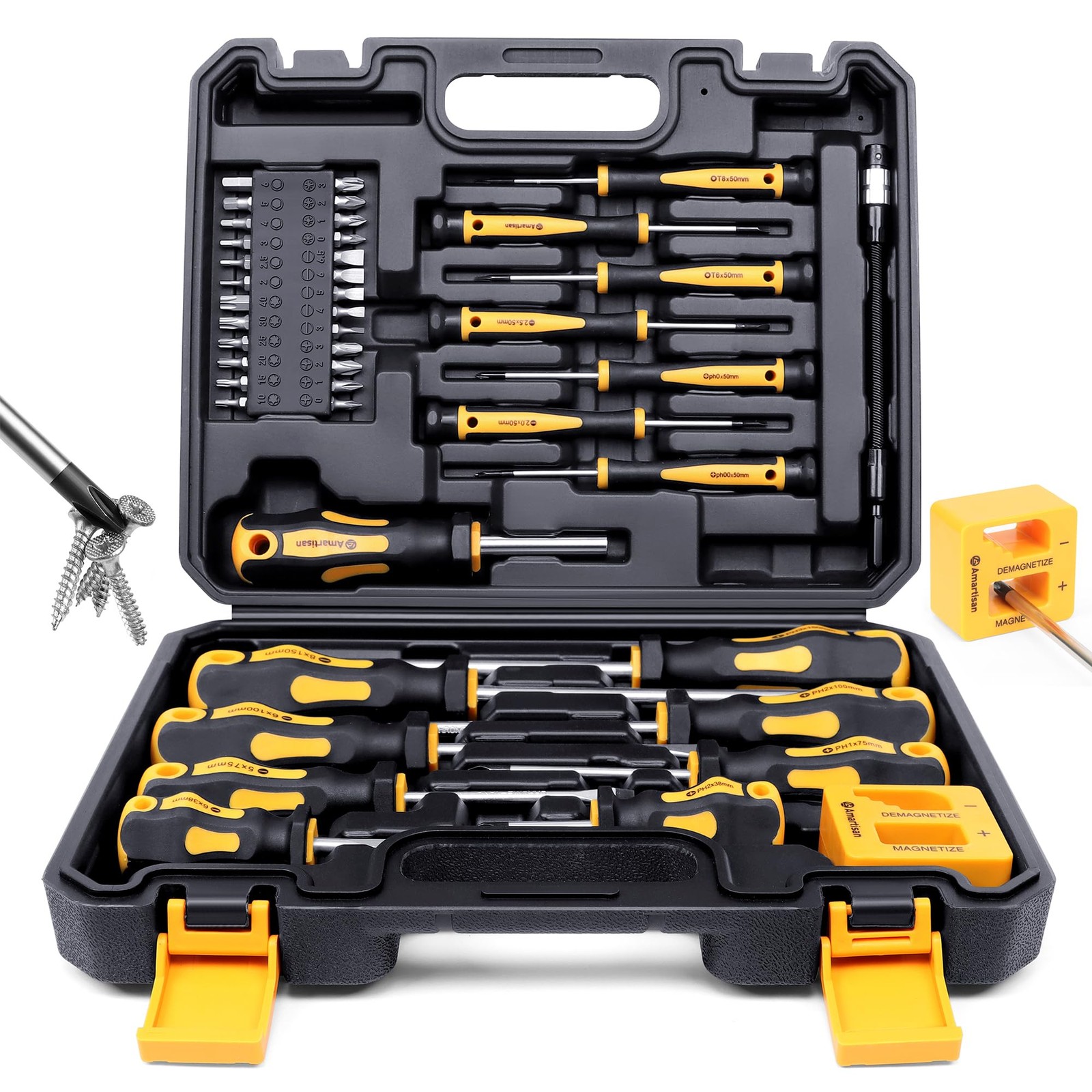 Juego De Destornilladores Precision Magnéticos Ranurados Phillips Hexagonal Torx