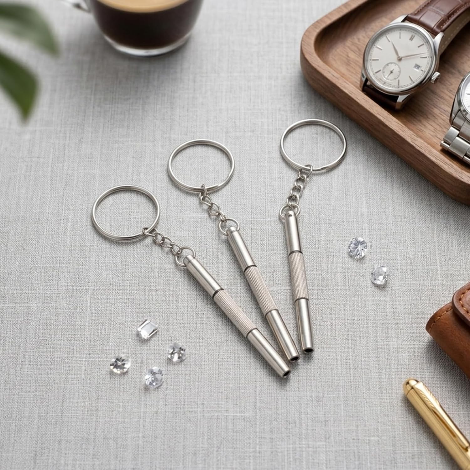 10Pcs Eyeglass Screwdriver Repair Kit 3-in-1 Mini Keychain Glasses Watch Tool