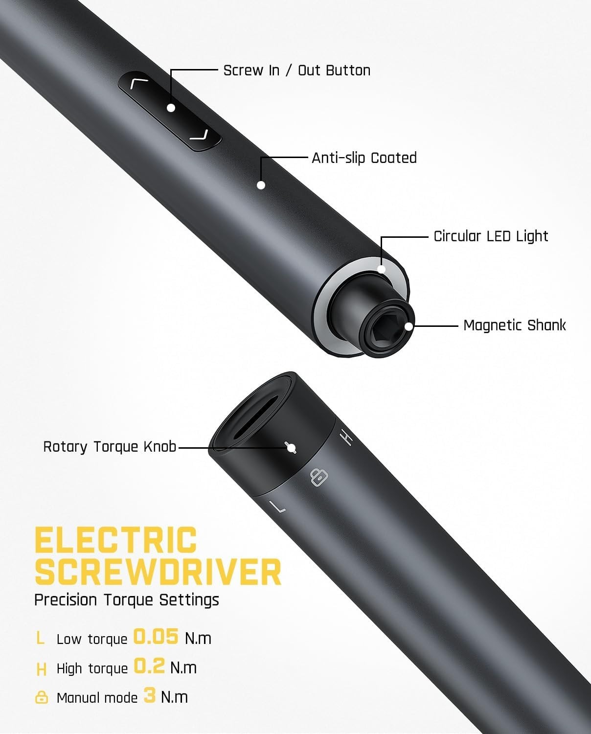 Kit de destornilladores eléctricos de 3.7 V, juego de destornilladores de precis