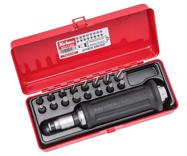 Koken 1/2 (12.7mm) SQ. Attack (Impact) Driver Set AG112H 18Pcs Metal case